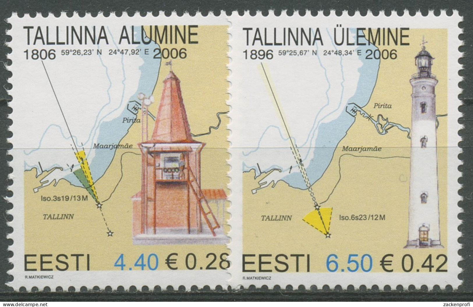 Estland 2006 Leuchttürme Tallin 552/53 Postfrisch - Estland