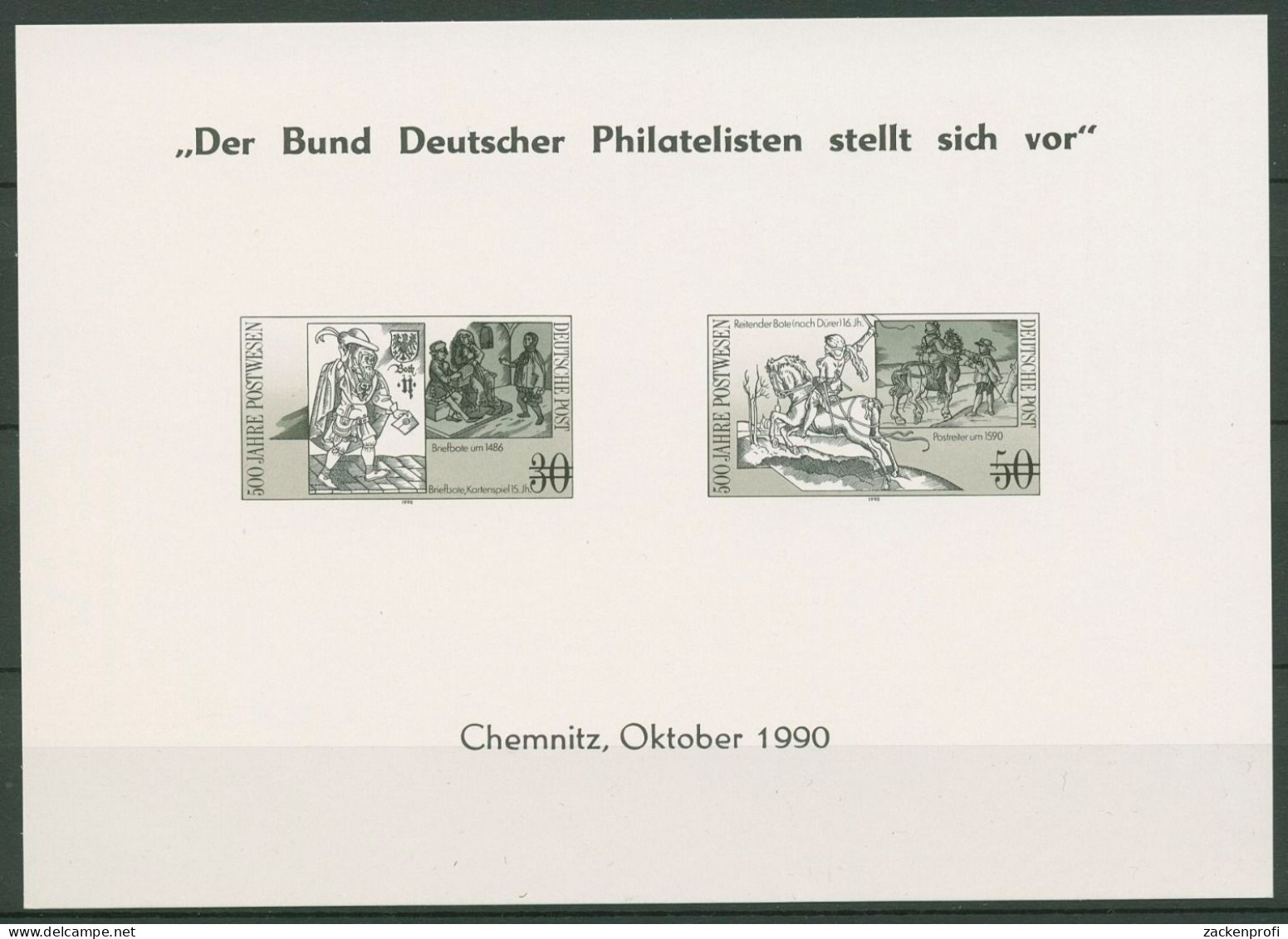 DDR 1990 500 Jahre Post Schwarzdruck 3354/55 ZD S Postfrisch (C93711) - Unused Stamps