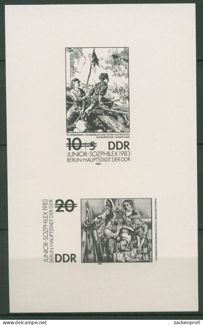 DDR 1983 JUNIOR-SOZPHILEX Berlin Schwarzdruck 2812/13 ZD S Postfr. (C93703) - Neufs