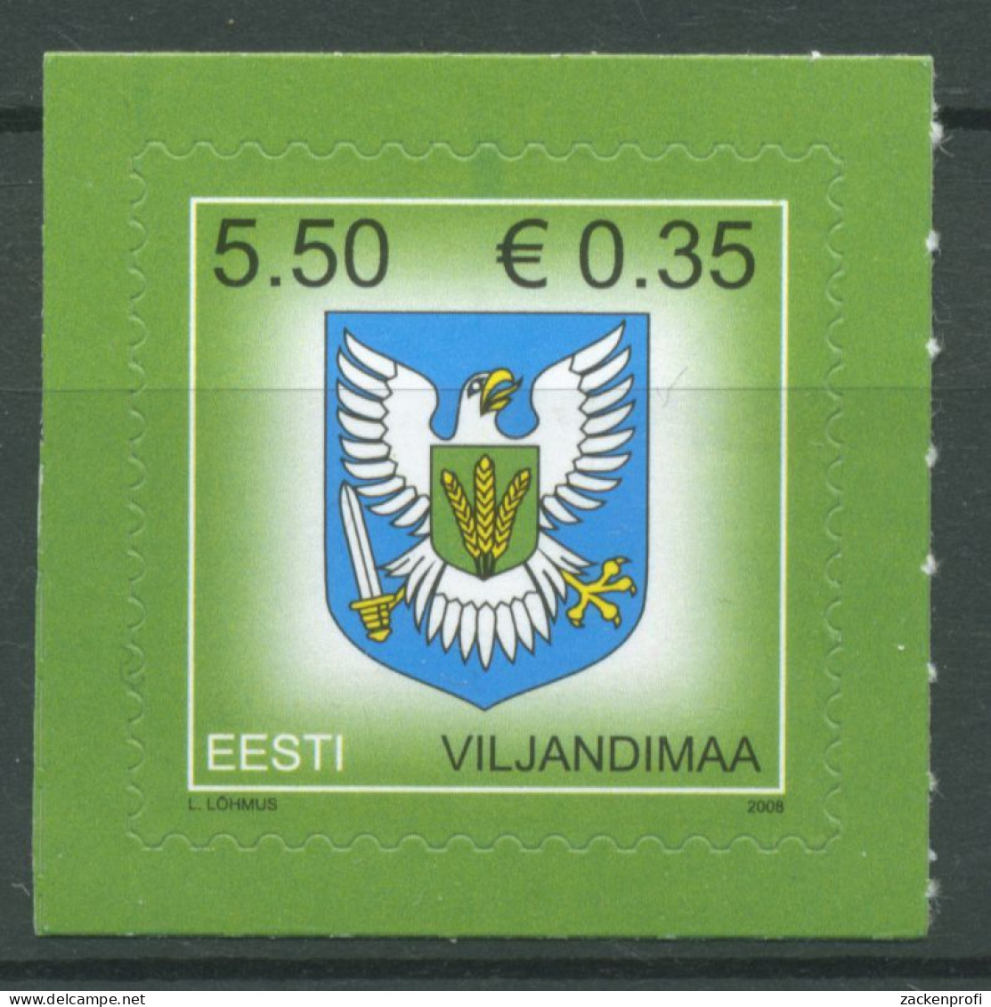 Estland 2008 Freimarke Wappen 612 Postfrisch - Estonia