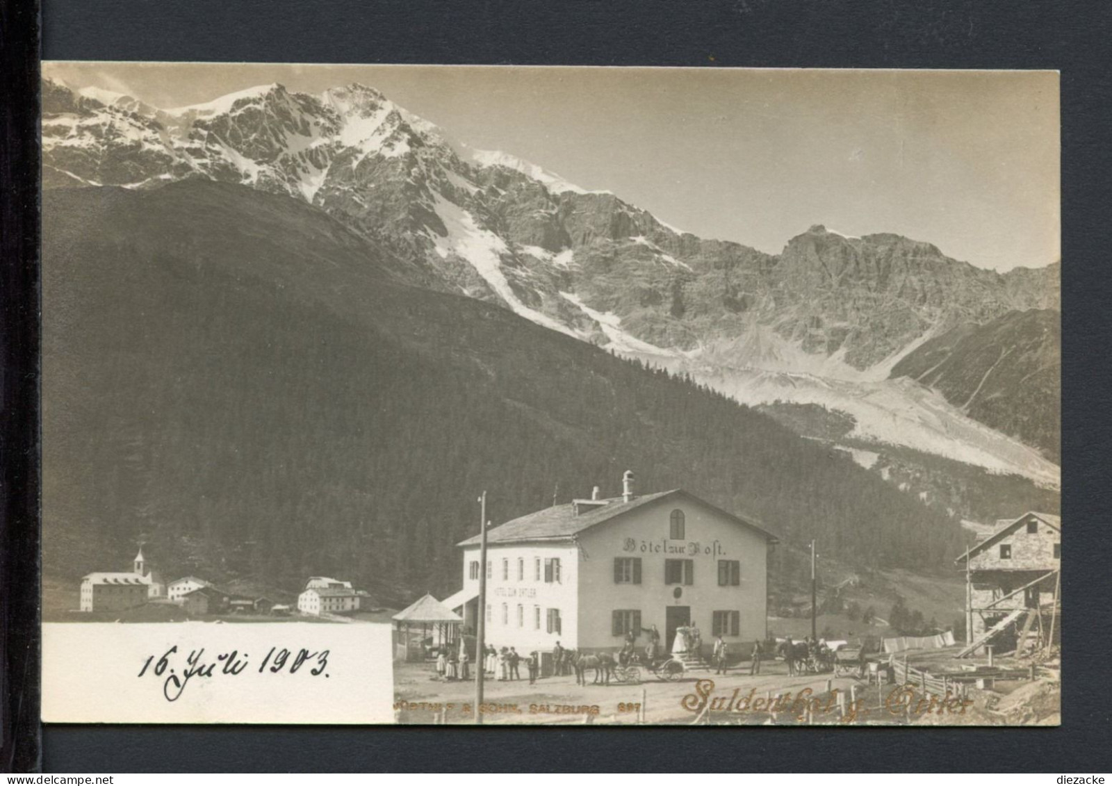 AK Suldental, Südtirol 1903 Gasthof Zur Post (PK0477 - Autres & Non Classés