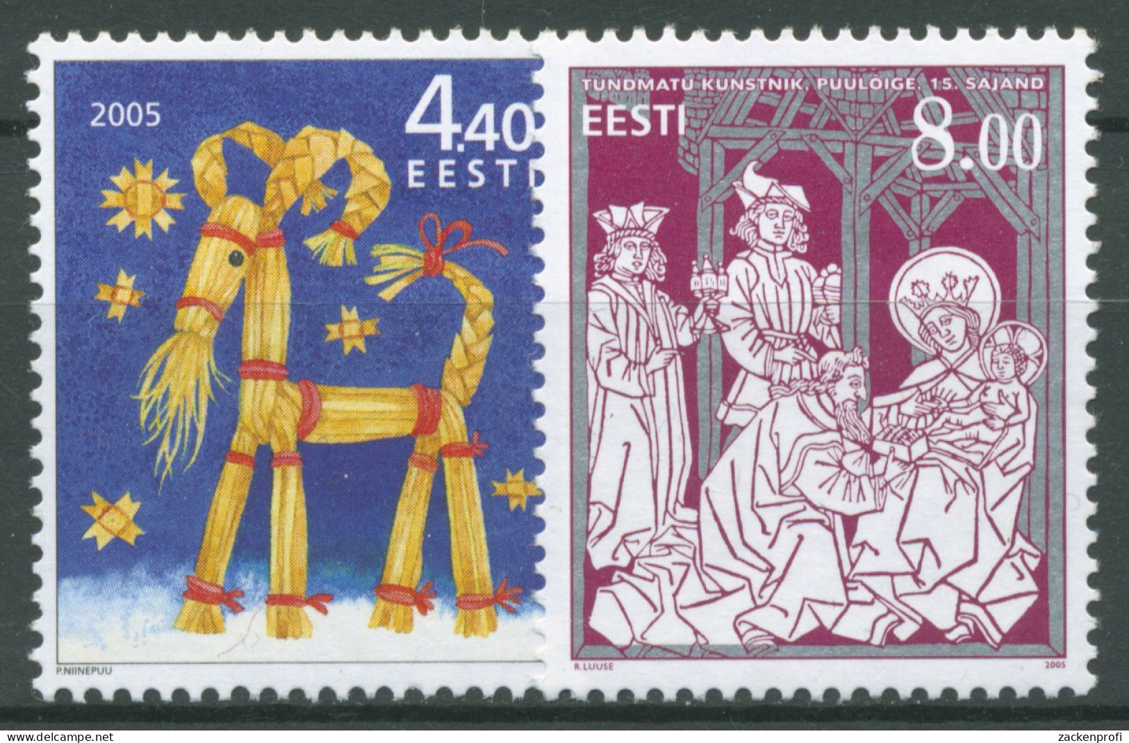 Estland 2005 Weihnachten Strohtiere 535/36 Postfrisch - Estland