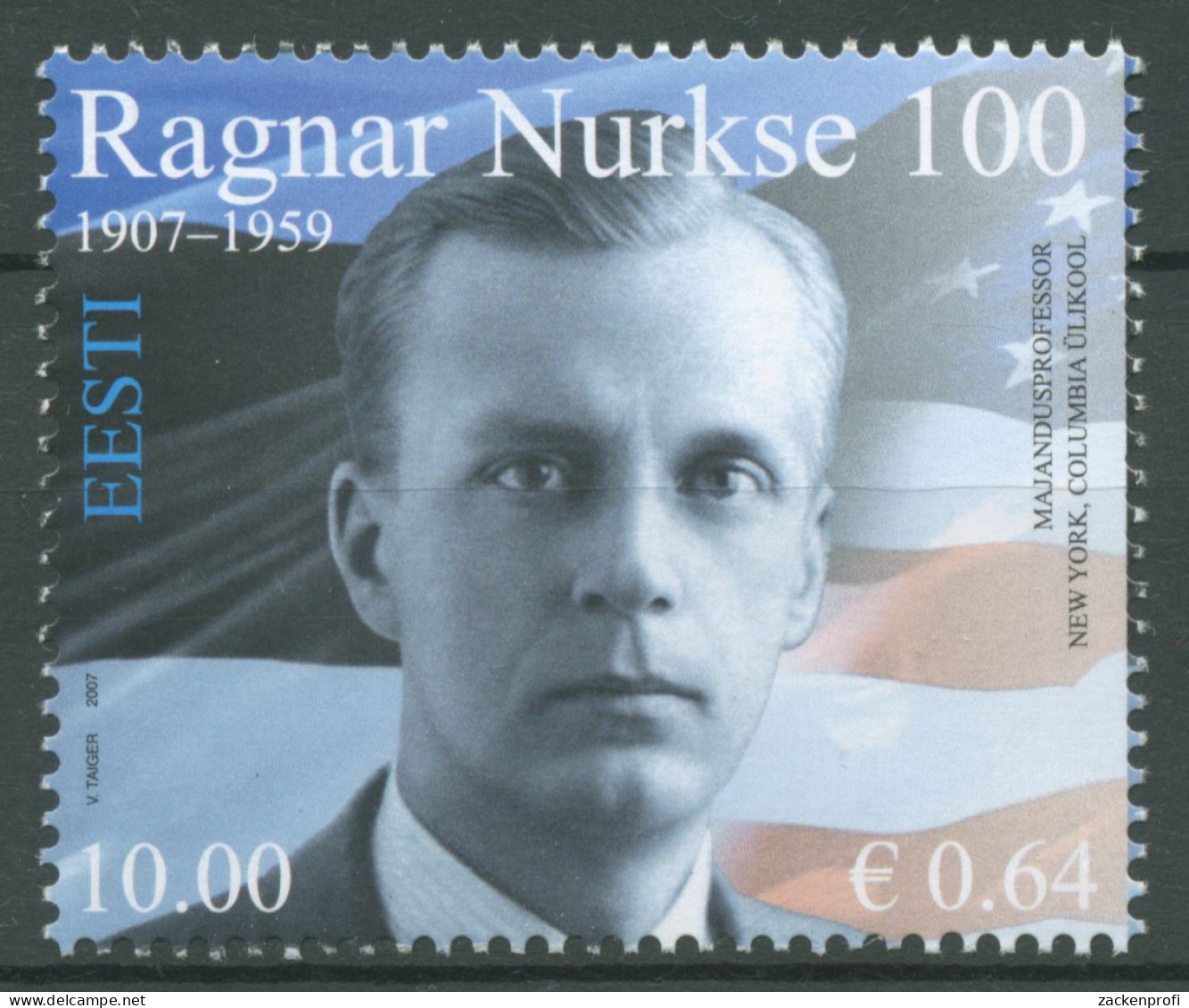 Estland 2007 Persönlichkeiten Wissenschaftler Ragnar Nurkse 595 Postfrisch - Estonia
