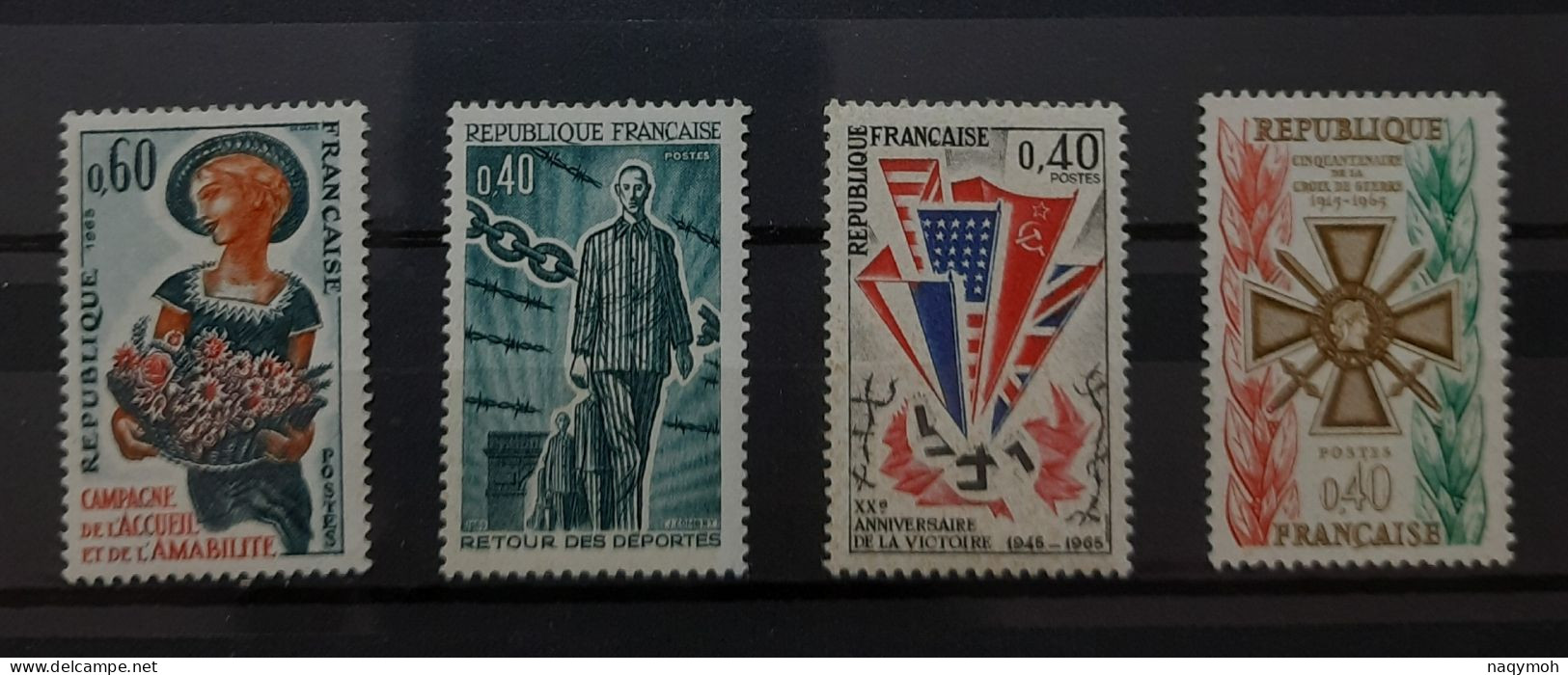 France Yvert 1447-1449-1450-1452** Année 1965 MNH. - Ungebraucht