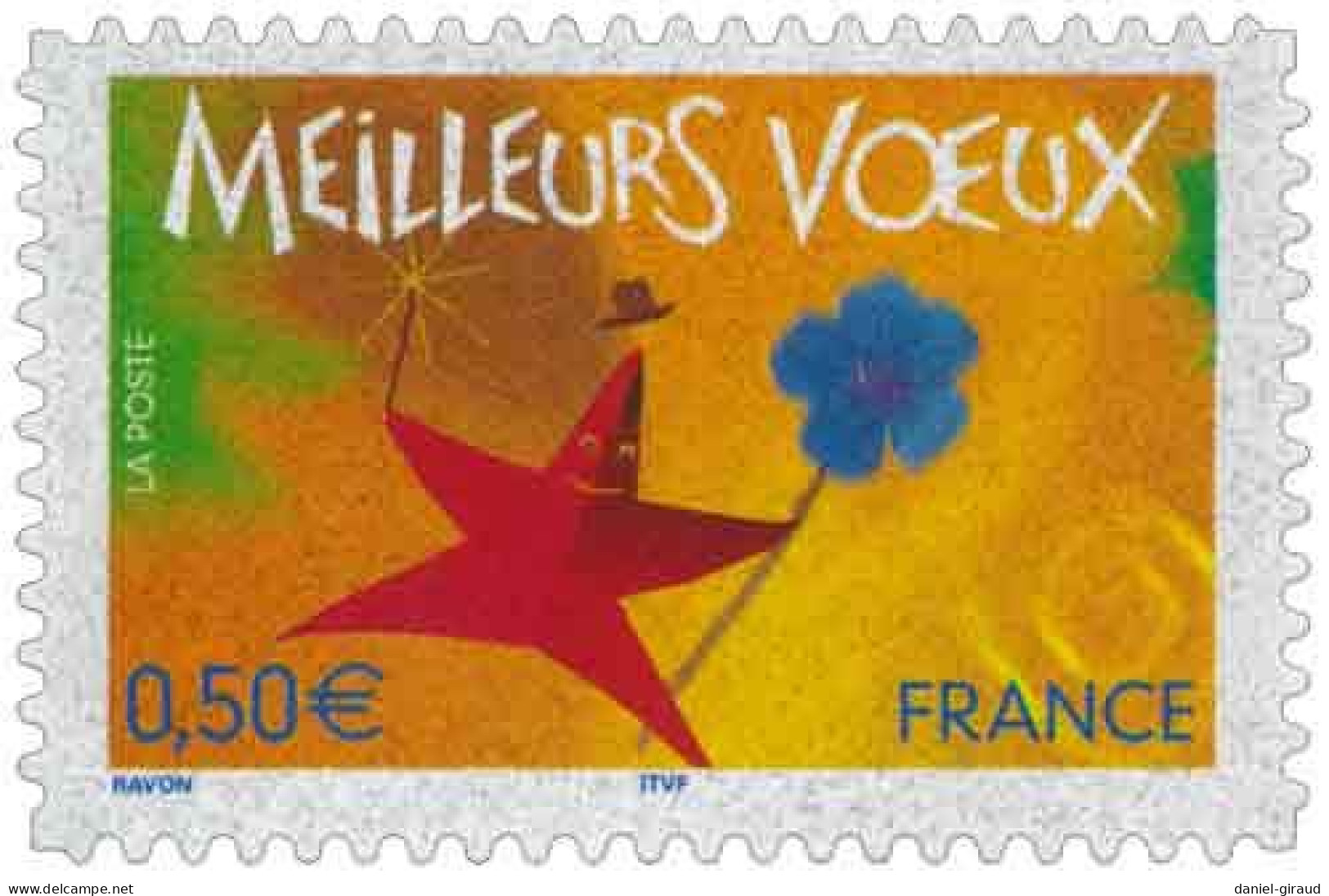 France 2004 Timbre Adhésif N°YT AD46 MNH ** Meilleurs Voeux Provenant Du Carnet N°YT BC44 - Neufs