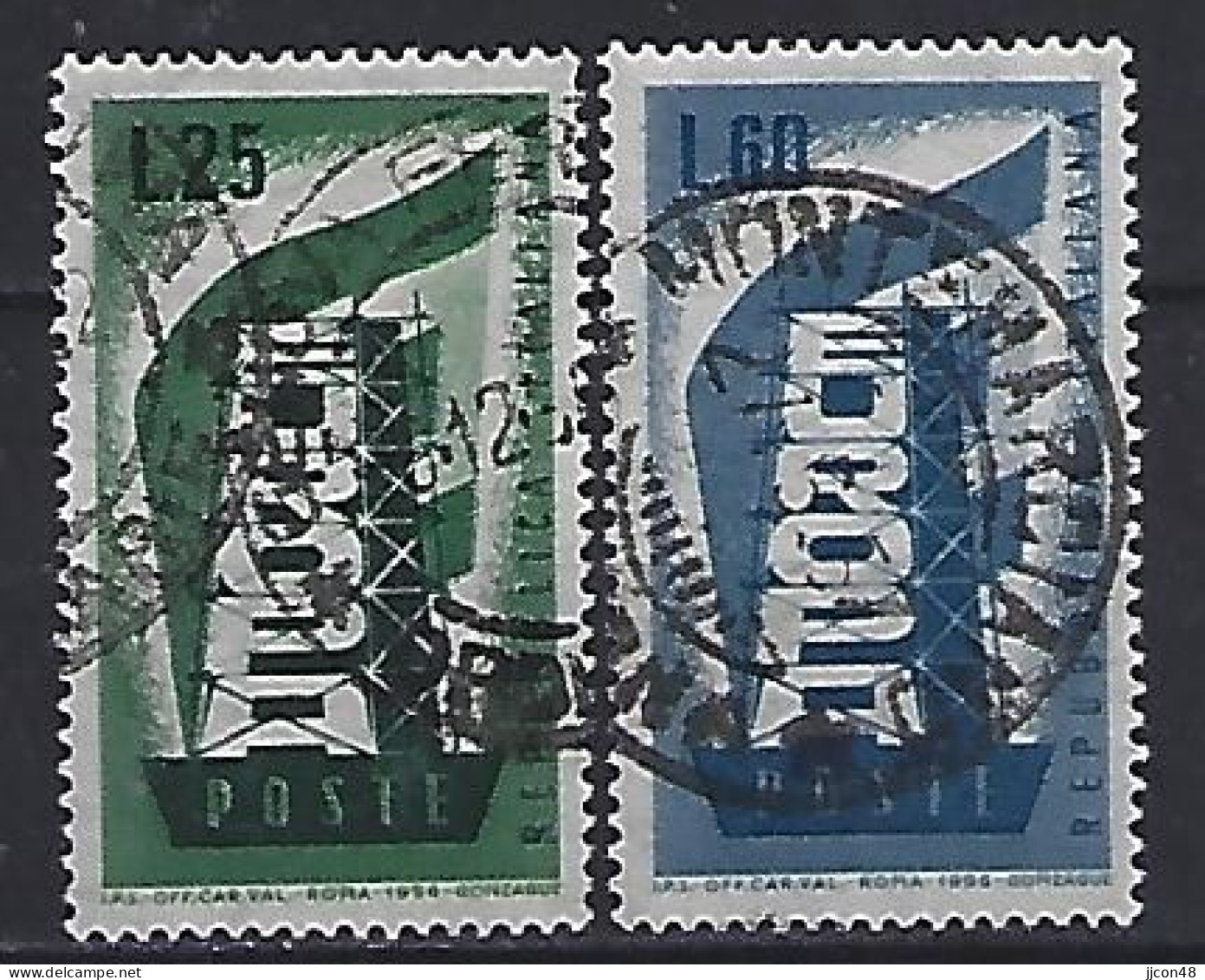 Italy 1956  Europa (o) Mi.973-974 - 1946-60: Used