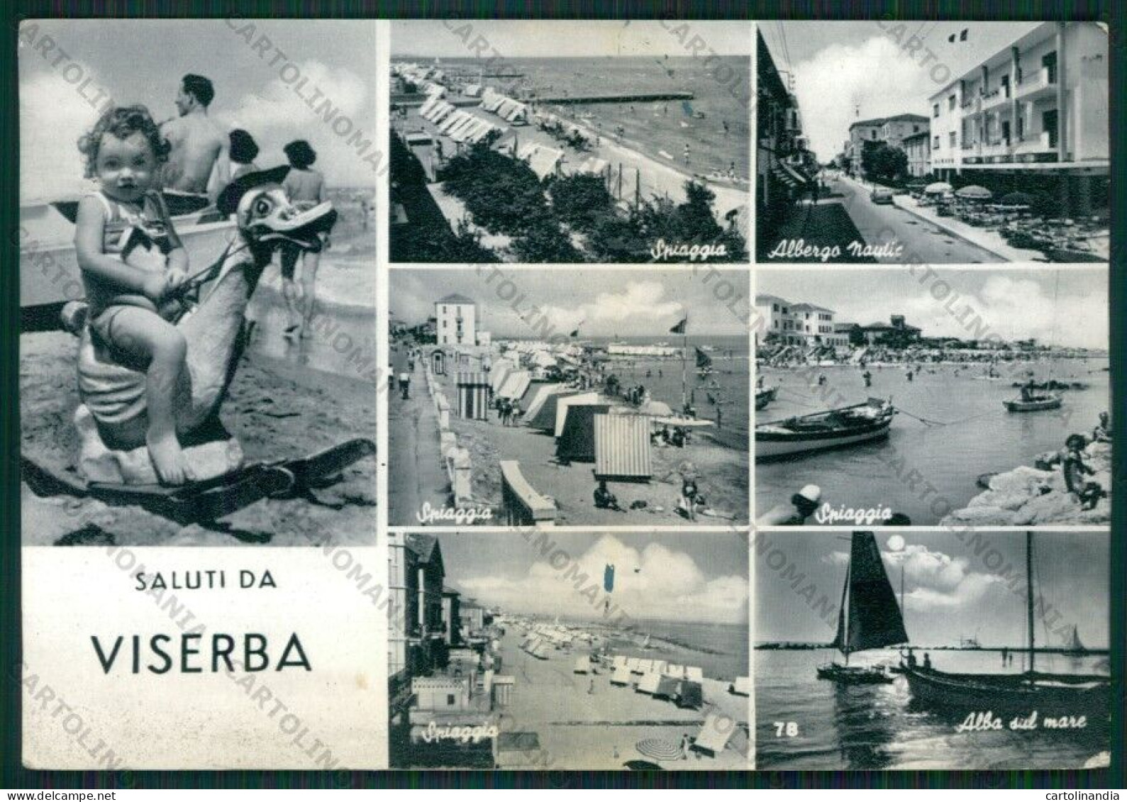 Rimini Viserba Saluti Da Foto FG Cartolina KB0945 - Rimini