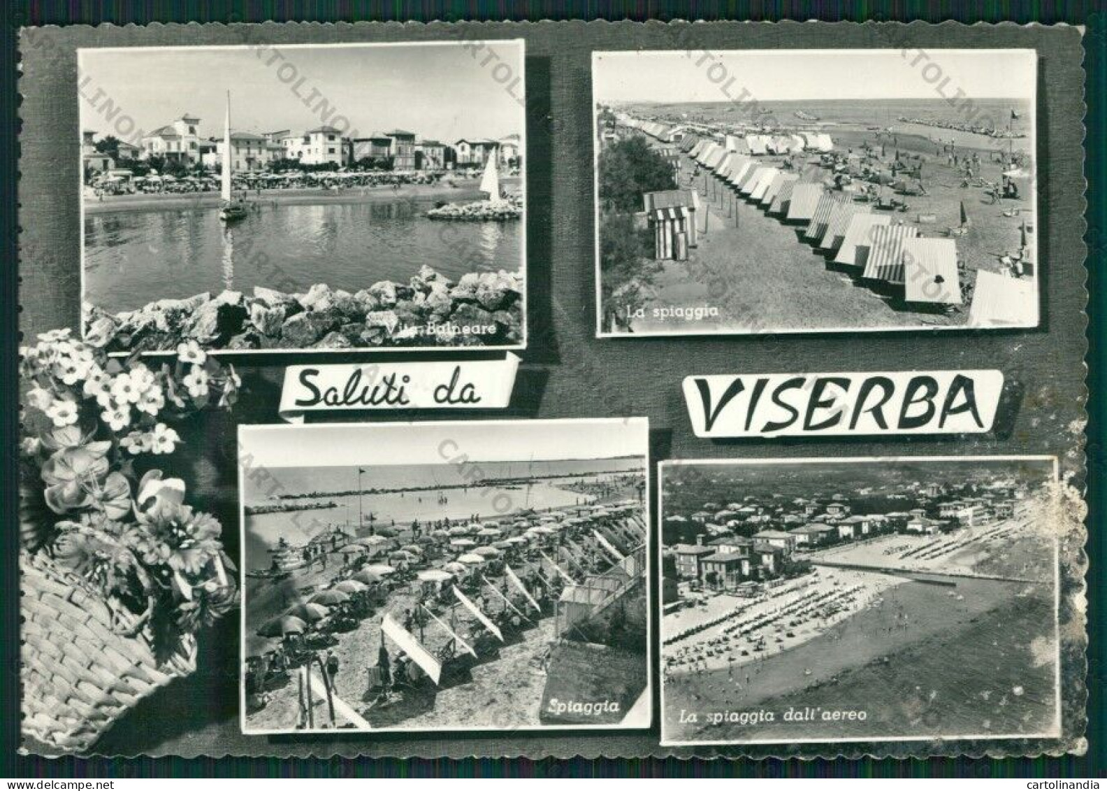 Rimini Viserba Saluti Da Foto FG Cartolina KB0946 - Rimini