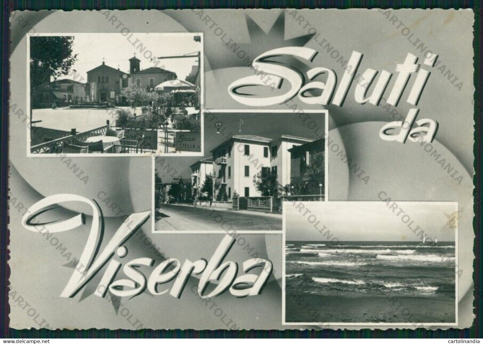 Rimini Viserba Saluti Da PIEGHINE Foto FG Cartolina KB0948 - Rimini