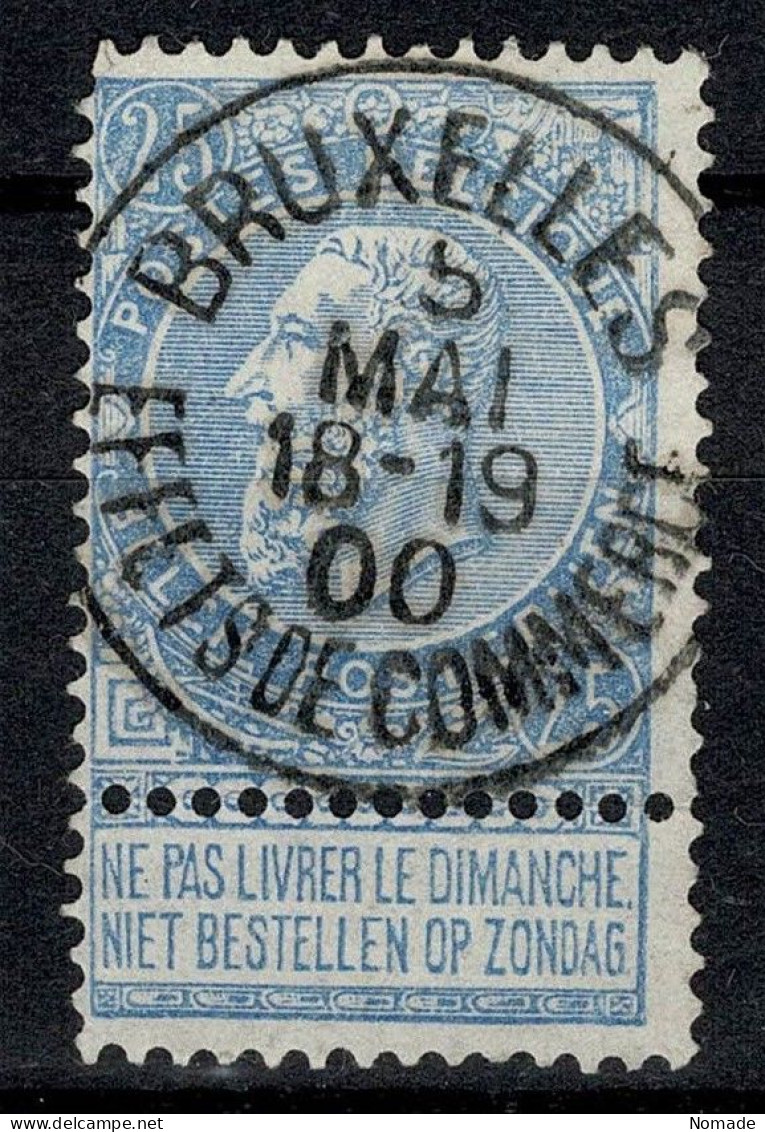 Belgique COB 60 Belle Oblitération BRUXELLES EFFETS DE COMMERCE - 1893-1900 Barbas Cortas