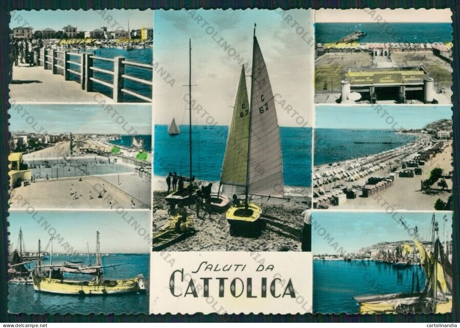 Rimini Cattolica Saluti Da Foto FG Cartolina KB1255 - Rimini