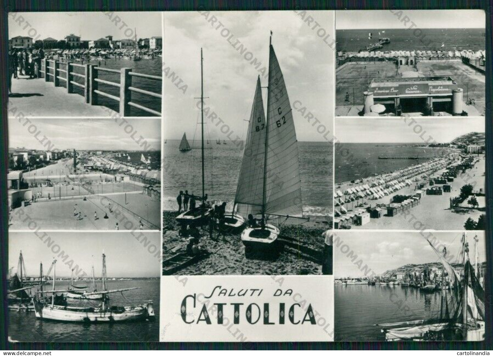 Rimini Cattolica Saluti Da Foto FG Cartolina KB1254 - Rimini