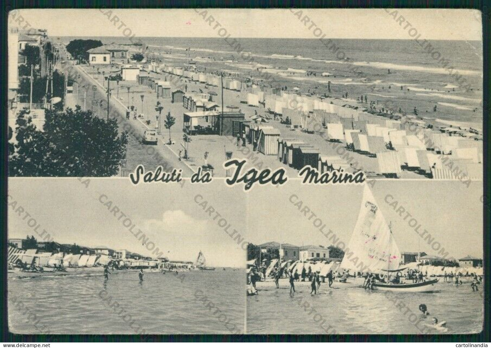 Rimini Bellaria Igea Marina Saluti Da PIEGHE FG Cartolina KB1262 - Rimini