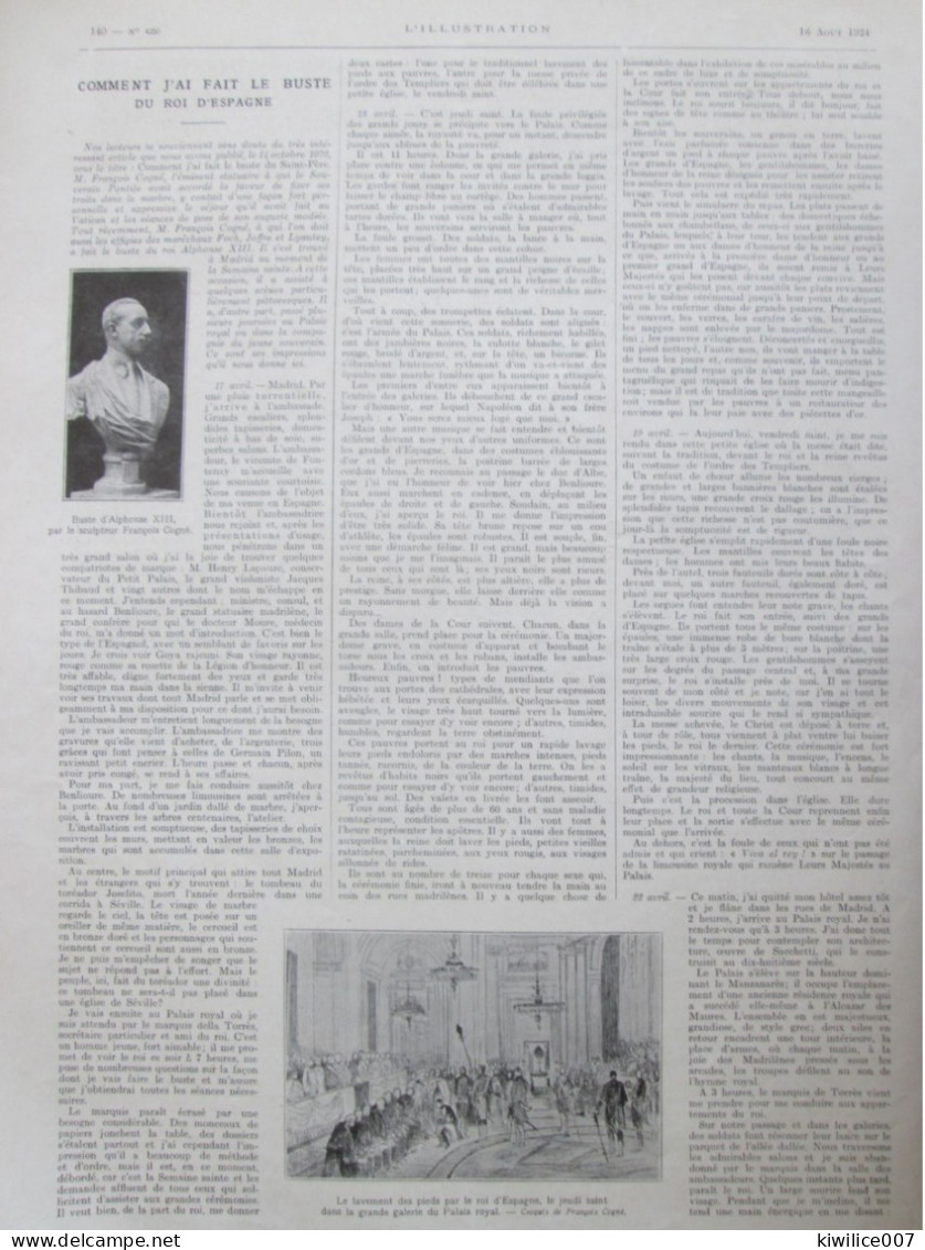 1924 Comment J Ai Fait Le Buste  ALPHONSE XII D Espagne SCULPTEUR  FRANCOIS COGNE  SALON GASPARINI - Zonder Classificatie