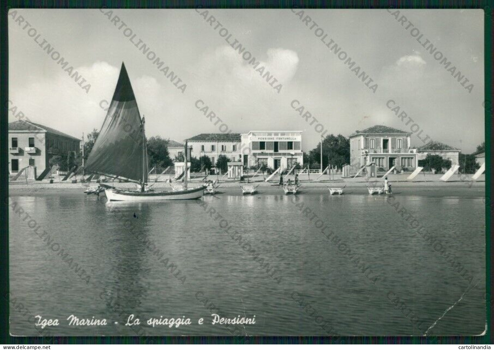 Rimini Bellaria Igea Marina PIEGA Foto FG Cartolina KB1296 - Rimini