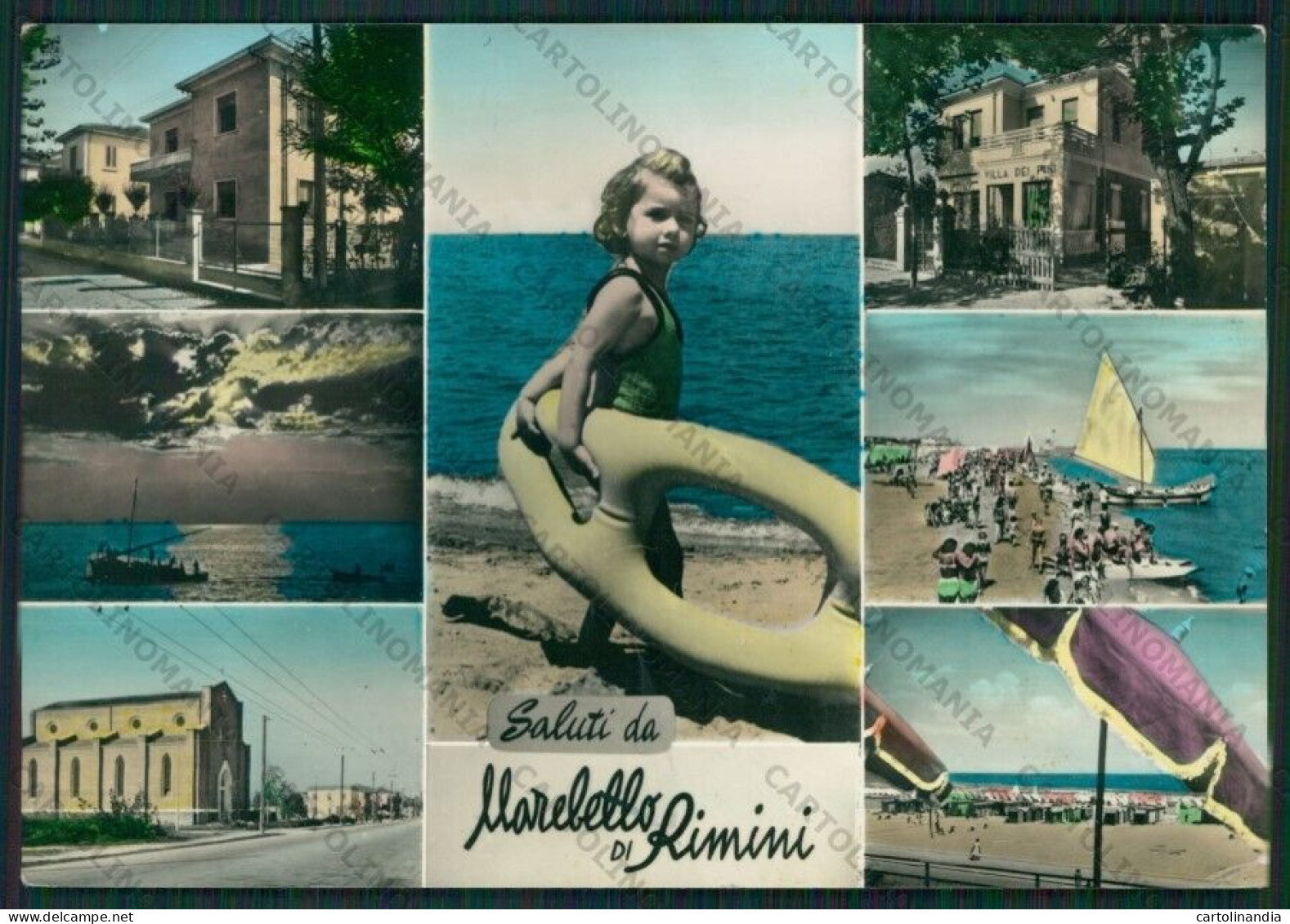 Rimini Marebello Di Saluti Da PIEGHE Foto FG Cartolina KB1435 - Rimini