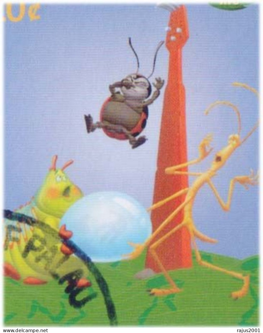 Disney Pixar, Bug, Bugs Life, Insects, Insect, Ants, Beetles, Cartoon, Animal, Souvenir Sheet FDC Palau - Other & Unclassified