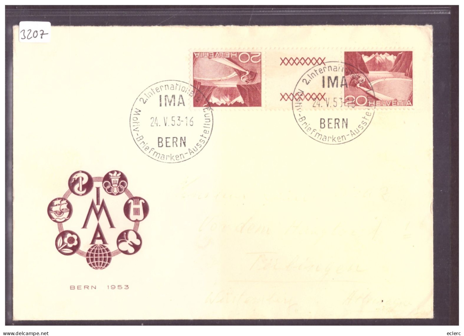 IMA BERN 1953 - MOTIV BRIEFMARKEN AUSSTELLUNG - Covers & Documents