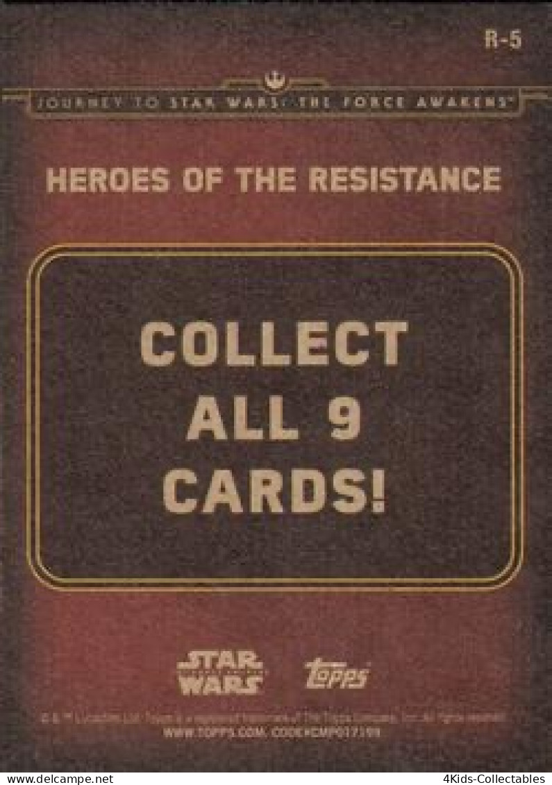 2015 Topps STAR WARS Journey To The Force Awakens "Heroes Of The Resistance" R-5 Chewbacca - Star Wars