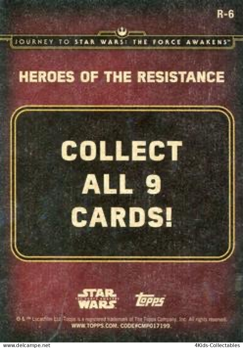 2015 Topps STAR WARS Journey To The Force Awakens "Heroes Of The Resistance" R-6 C-3PO - Star Wars