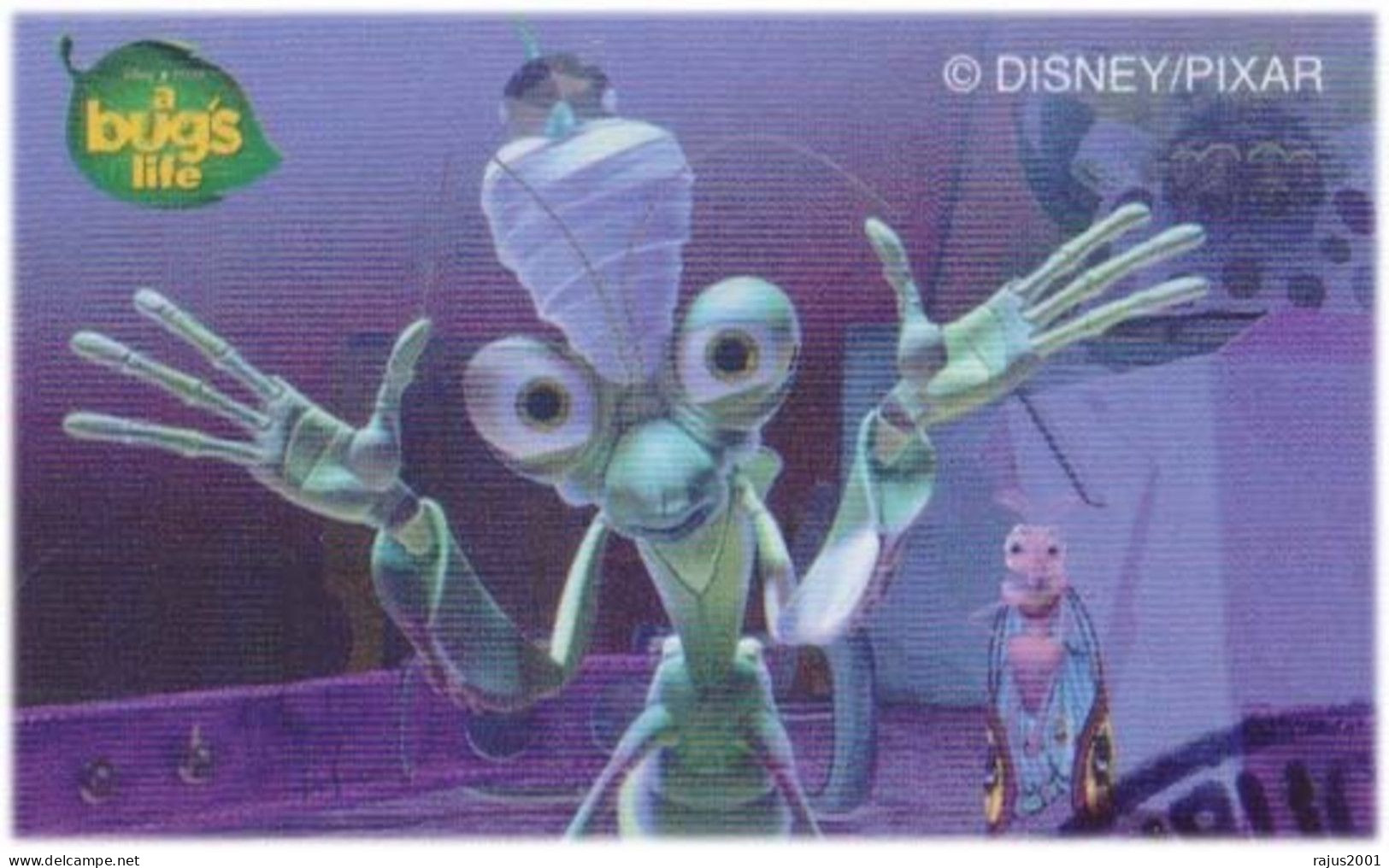 Disney Pixar, Bug, Bugs Life, Insects, Insect, Queen Ant, Ants, Beetles, Butterfly,  Cartoon, Animal, Souvenir Sheet FDC - Butterflies