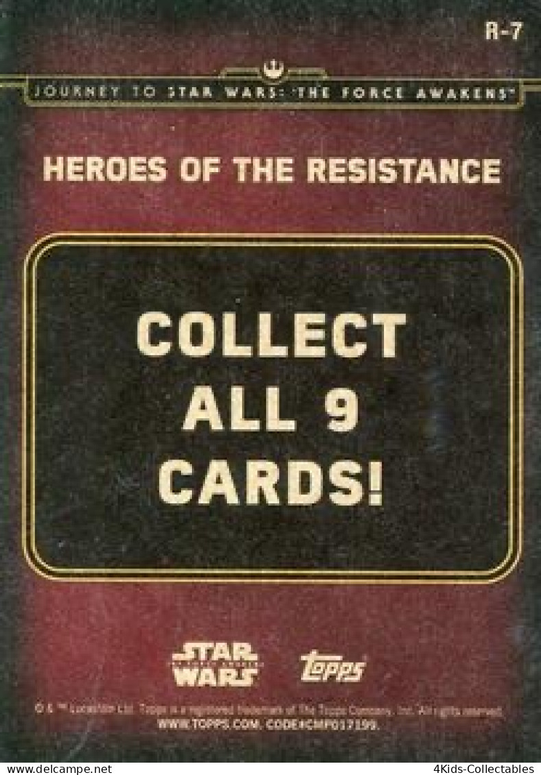 2015 Topps STAR WARS Journey To The Force Awakens "Heroes Of The Resistance" R-7 R2-D2 - Star Wars