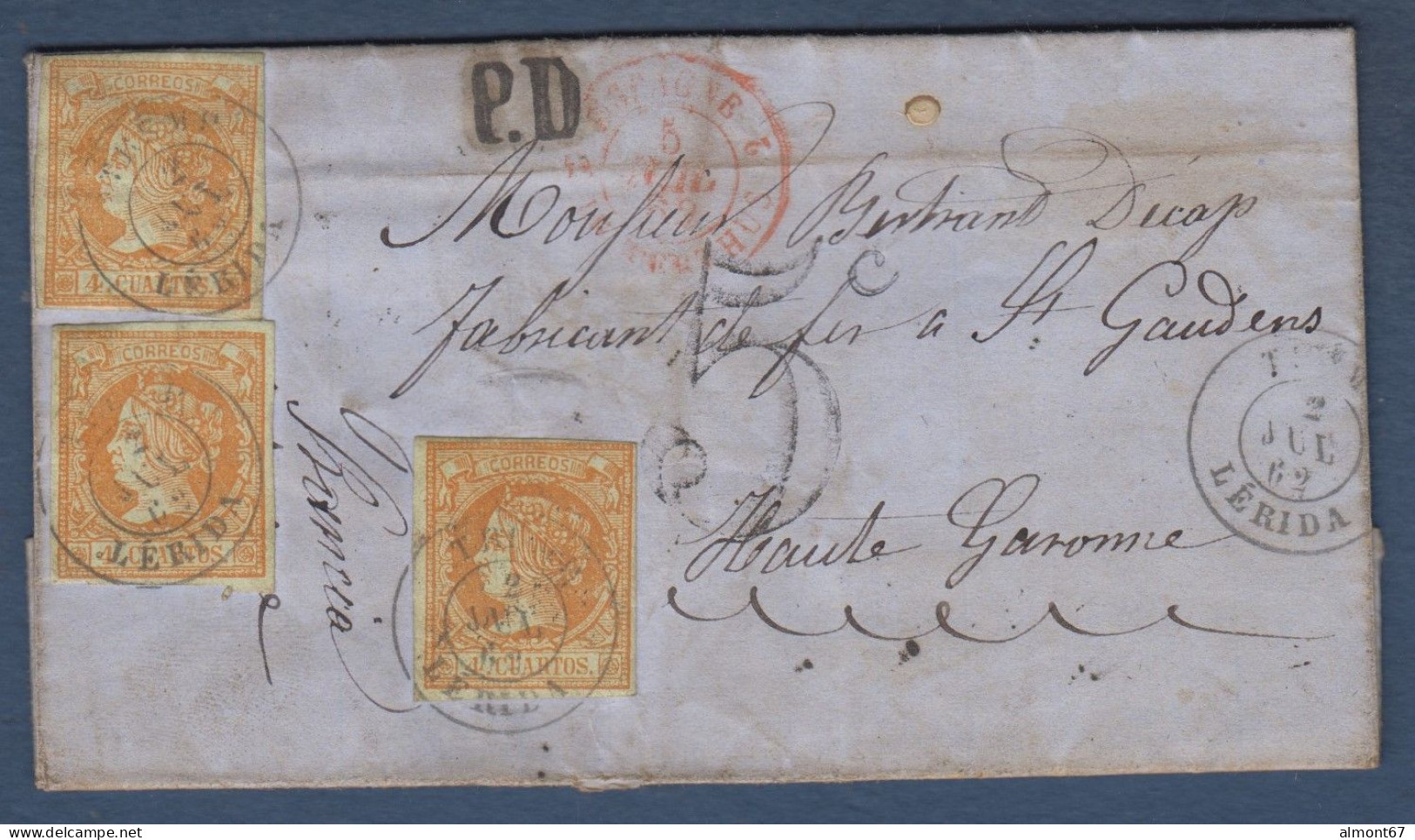 Lettre De TREMP Pour La France - Covers & Documents