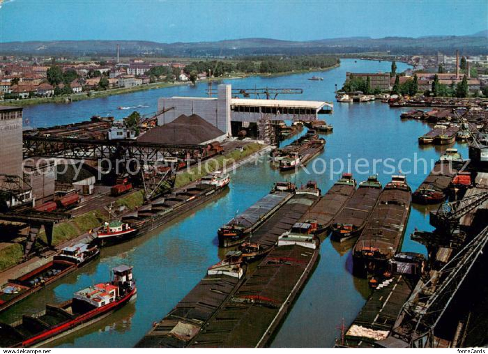 13762172 Basel BS Kleinhueninger Rheinhafen Binnenschiffahrt Frachtkaehne Basel  - Sonstige & Ohne Zuordnung