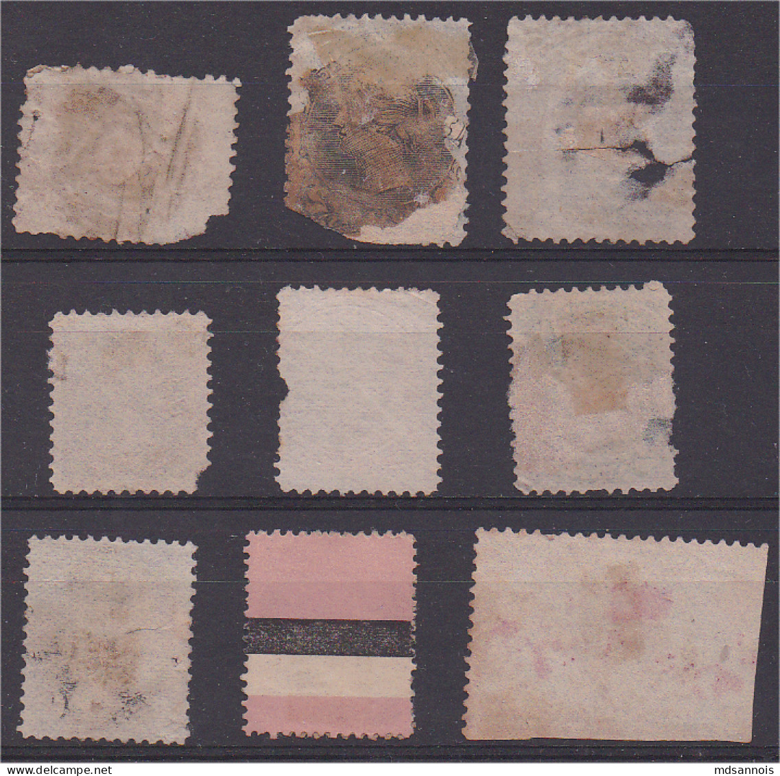 Canada Lot De 9 Timbres Avec Defaults Avant 1900 - Other & Unclassified