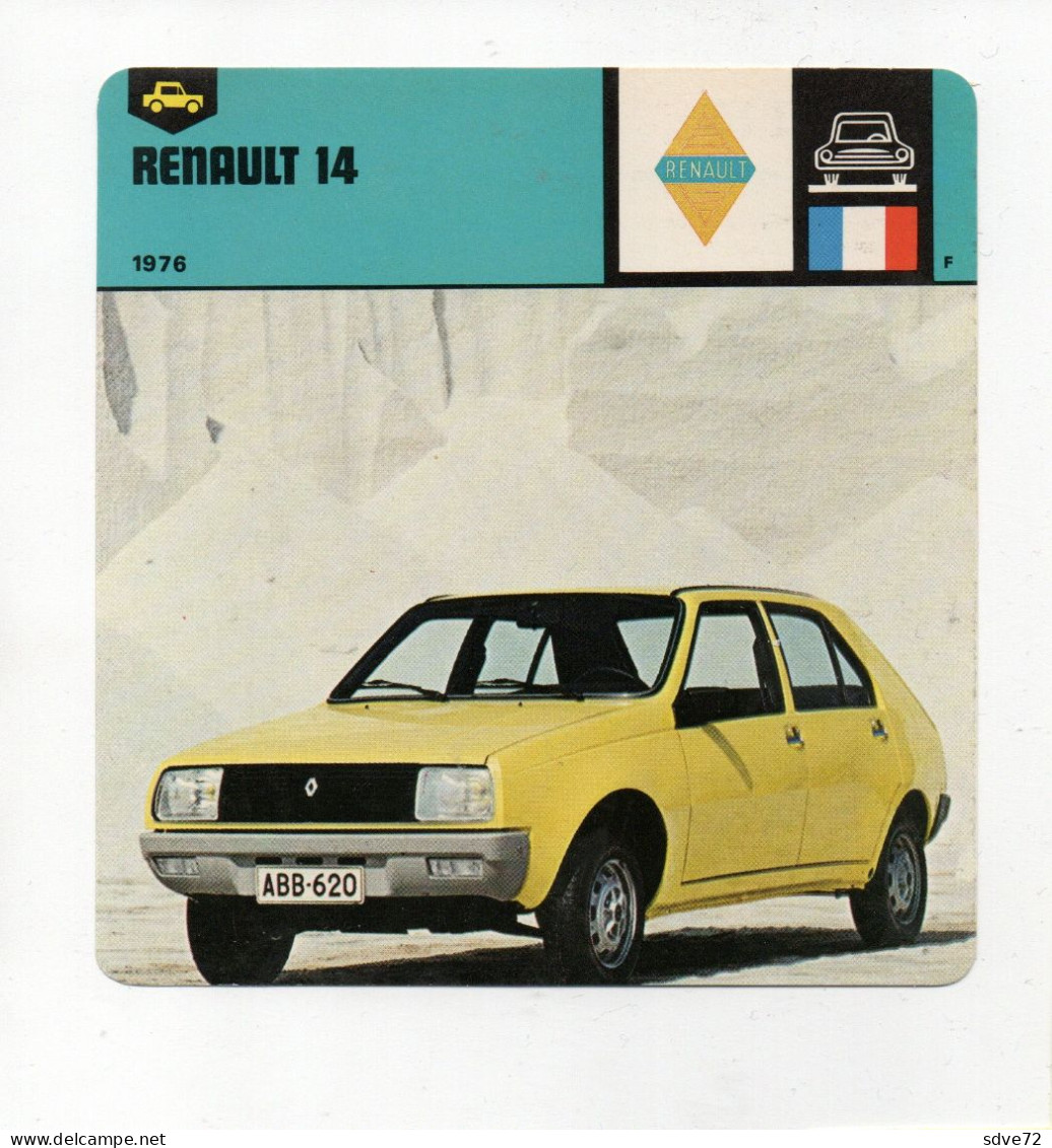 FICHE AUTOMOBILE - RENAULT 14 - Cars