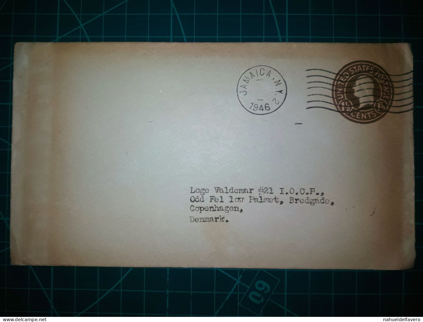 ÉTATS-UNIS, Enveloppe Préaffranchie (1 1/2 Cents). Cachet De La Poste En Jamaïque, New York. Année 1946. - Gebruikt