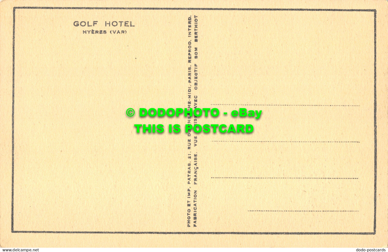 R508655 Golf Hotel. Hyeres. Var. Imp. Patras - Monde