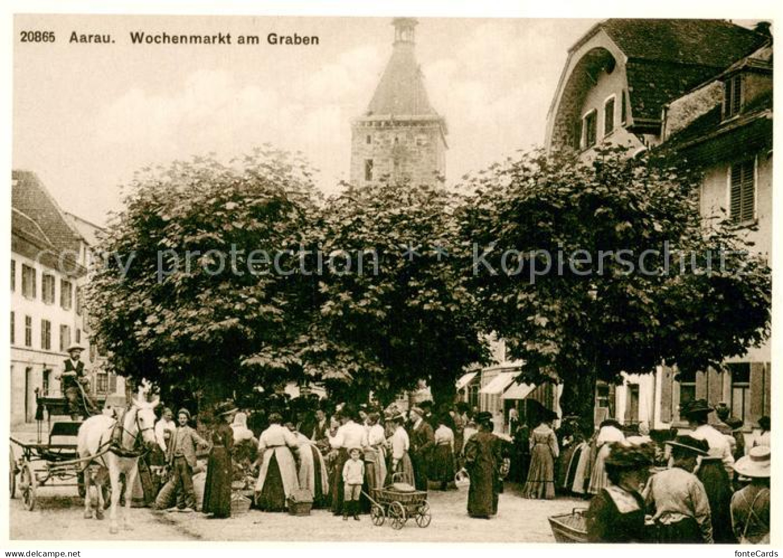 13759222 Aarau AG Wochenmarktam Graben Um 1890 Aarau AG - Autres & Non Classés