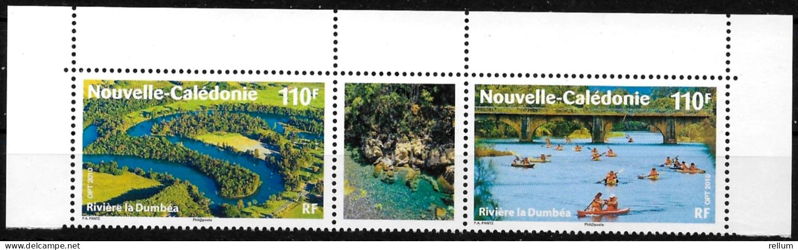 Nouvelle Calédonie 2010 - Yvert Et Tellier Nr. 1094/1095 Bande Avec Vignette Centrale - Michel Nr. 1528/1529 Str. ** - Unused Stamps