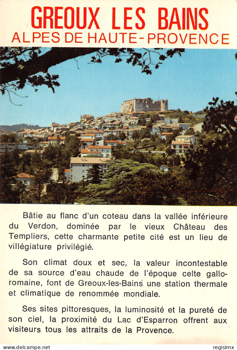 04-GREOUX LES BAINS-N°3030-B/0323 - Gréoux-les-Bains