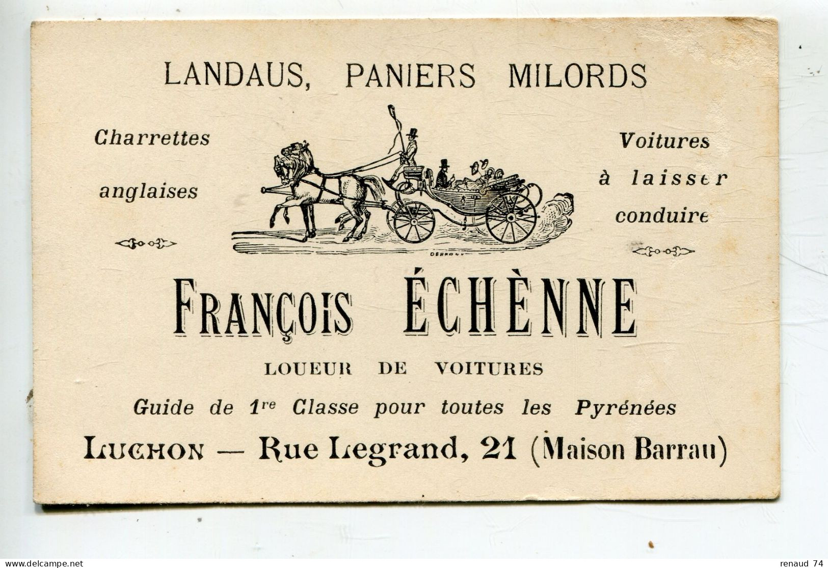 Luchon Haute Garonne Publicité Landaus Paniers Milords François Echenne - Luchon