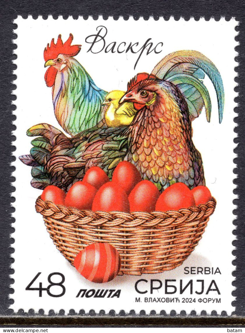 2175 - SERBIA 2024 - Easter - The Chicken - Rooster - MNH - Serbia