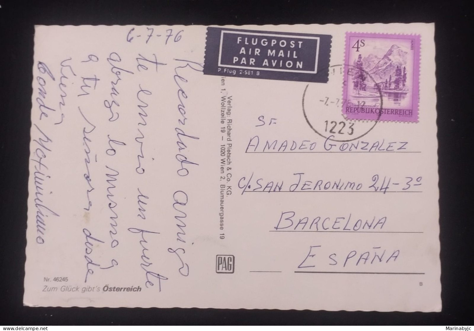D)1973, AUSTRIA, CIRCULATED POSTCARD FROM AUSTRIA TO SPAIN, WITH STAMP, TOURISM, LAKE ALMSEE, XF - Sonstige & Ohne Zuordnung