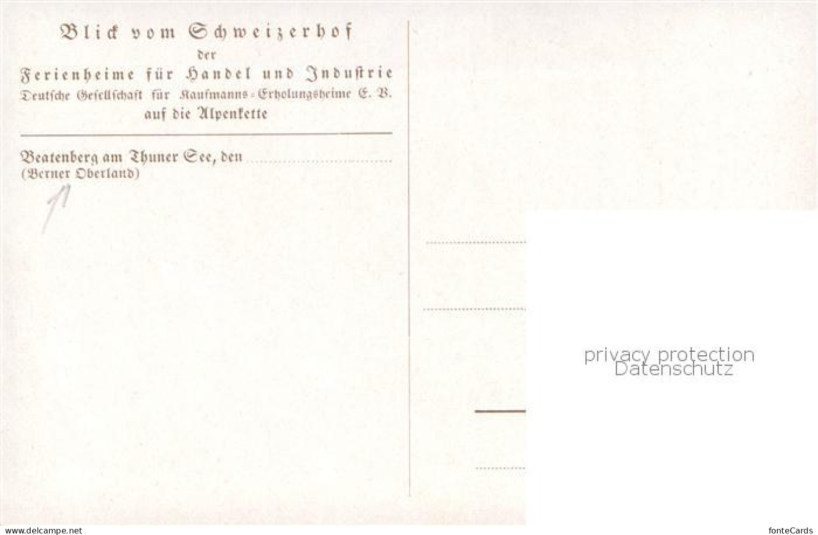 13758028 Beatenberg BE Thunersee Blick Vom Schweizer Hof Kuenstlerkarte  - Sonstige & Ohne Zuordnung