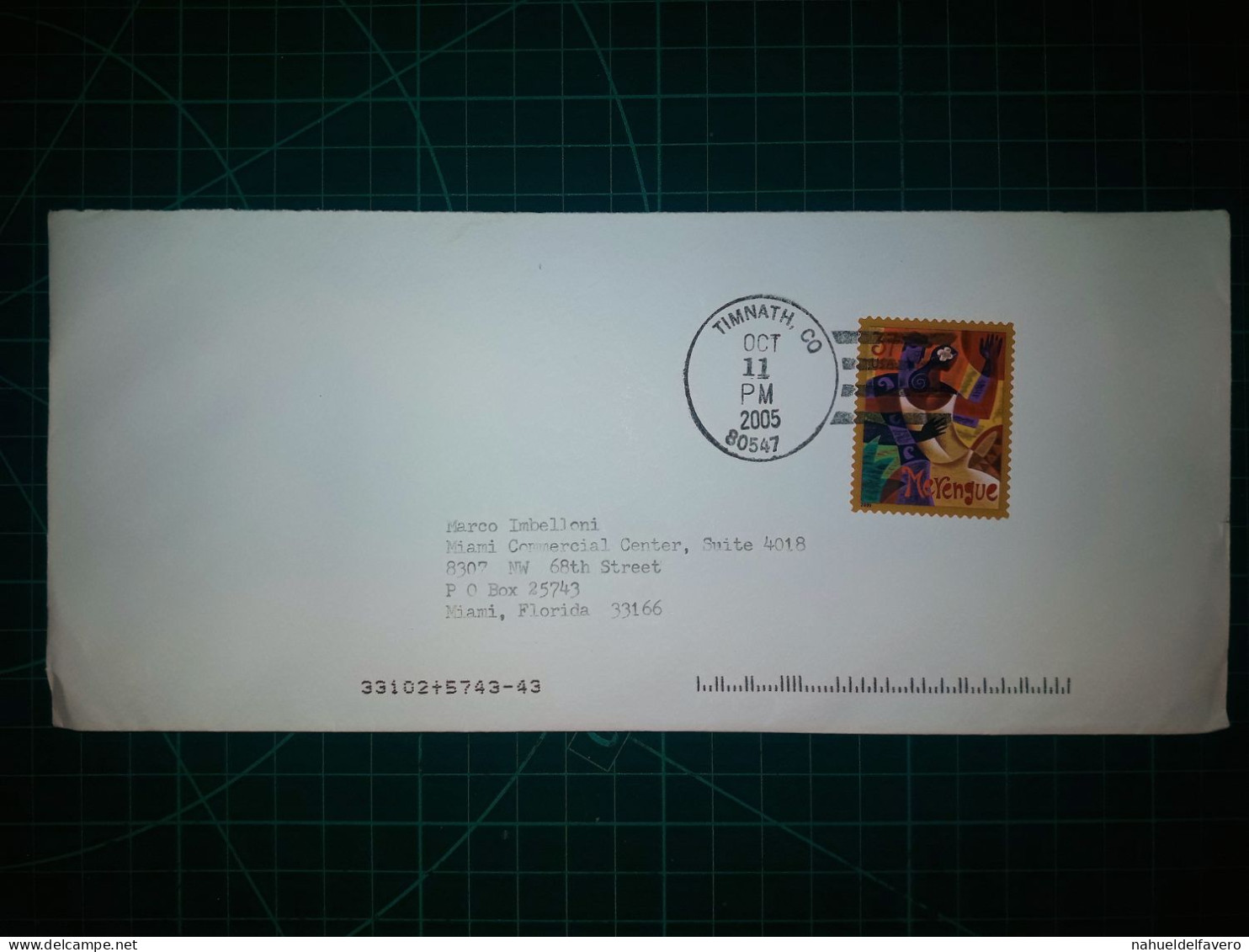 ÉTATS-UNIS, Enveloppe Circulée à Miami, Floride. Cachet De La Poste Dans La Ville De Timnath, État Du Colorado En 2005. - Used Stamps