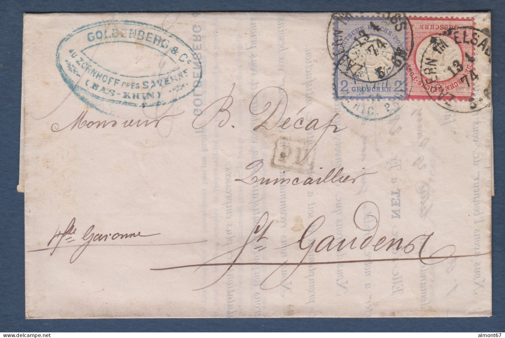 Lettre De ZABERN IM ELSASS  Pour St Gaudens - Cartas & Documentos