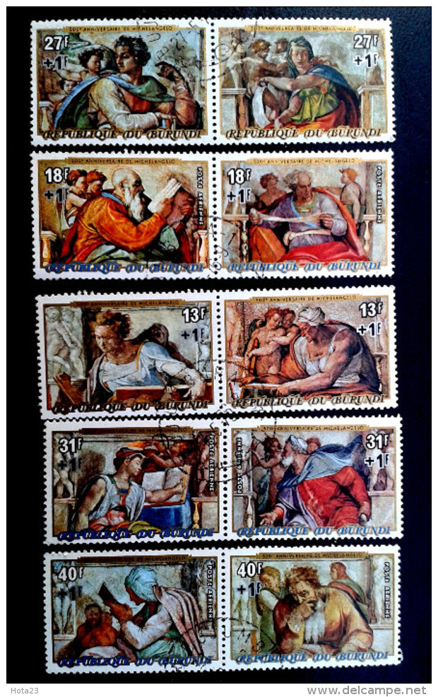 (!) Burundi 1975 Gemälde - ART MICHELANGELO Used Set - Used Stamps