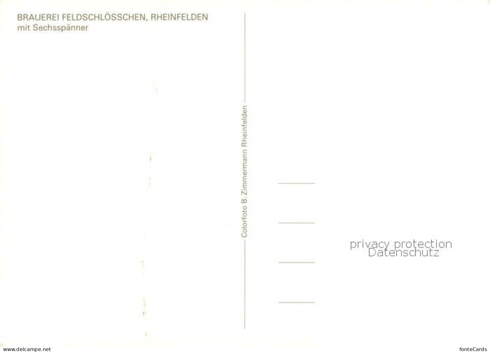 13757674 Rheinfelden AG Brauerei Feldschloesschen Mit Sechsspaenner Rheinfelden  - Autres & Non Classés