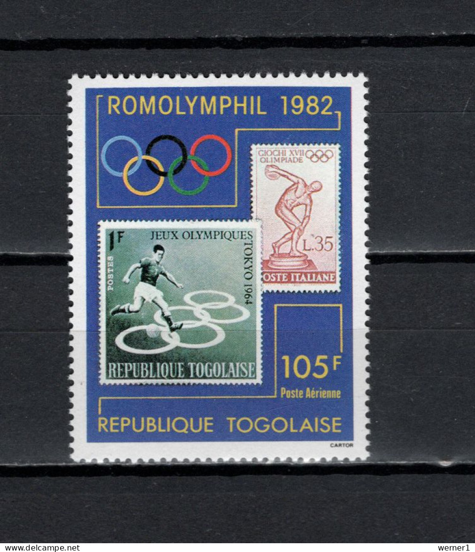 Togo 1982 Olympic Games, Romolymphil, Football Soccer Stamp MNH - Verano 1984: Los Angeles