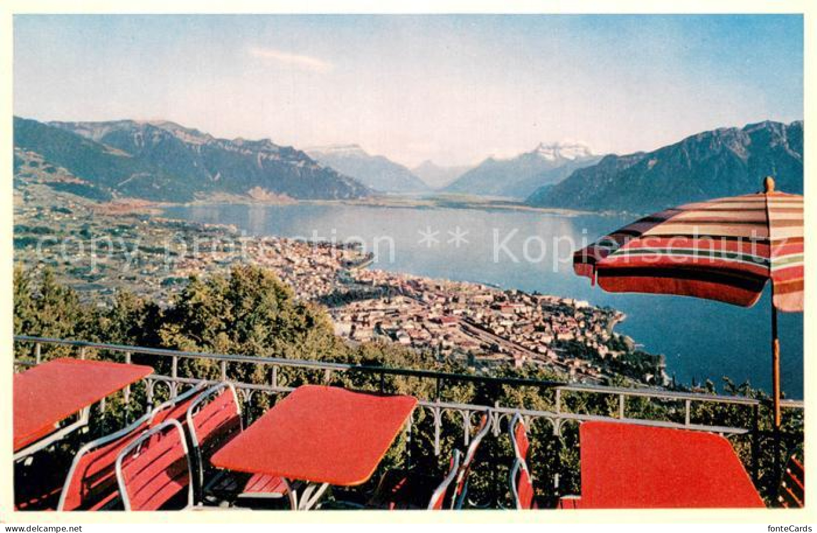 13757584 Vevey VD Vue De La Terrasse Du Buffet Tea Room Du Mont Pelerin Vevey VD - Autres & Non Classés