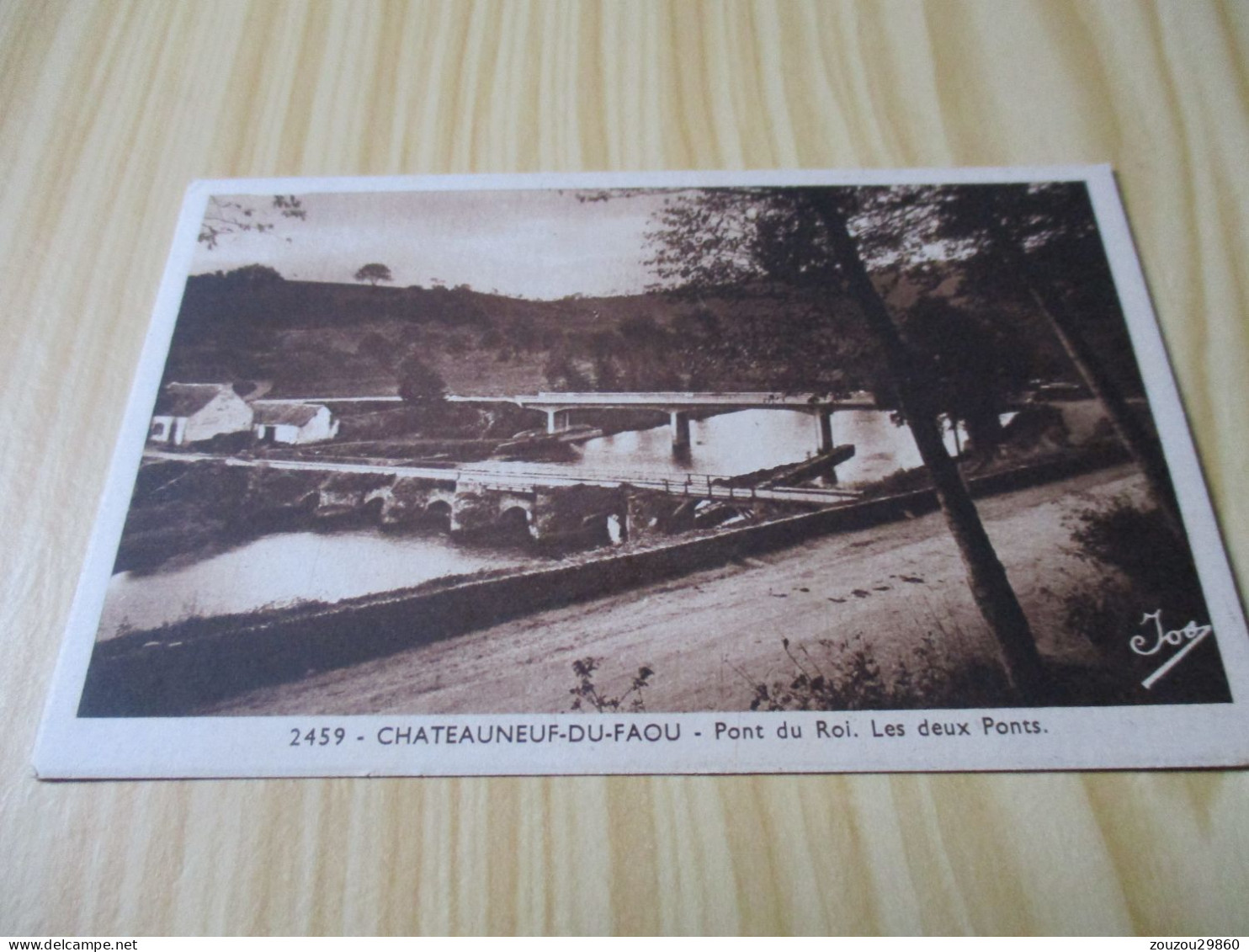 CPA Châteauneuf-du-Faou (29).Pont Du Roi - Les Deux Ponts. - Châteauneuf-du-Faou