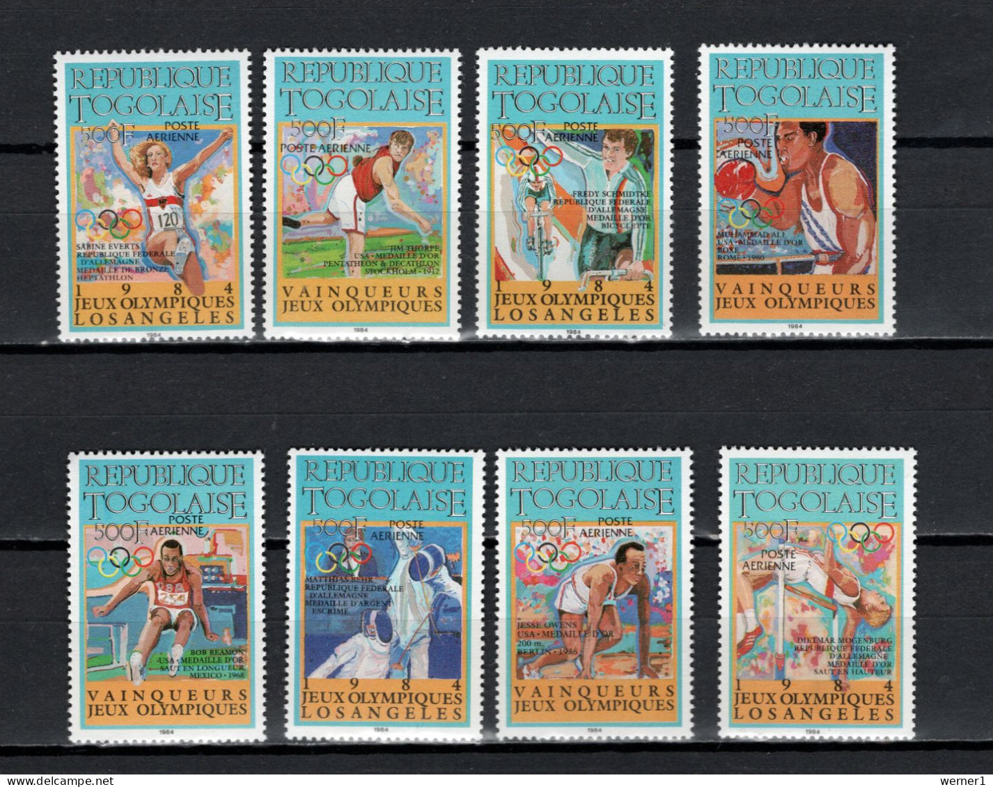 Togo 1984 Olympic Games Los Angeles, Cycling, Boxing, Fencing, Athletics Set Of 8 MNH -scarce- - Estate 1984: Los Angeles