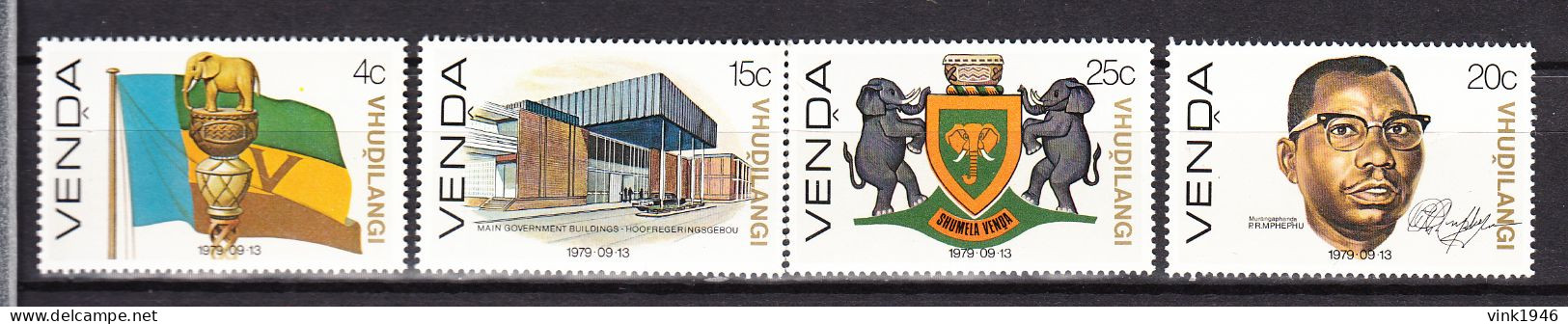 South Africa, Venda 1979,4V, Independence History,Coat Of Arms,Flags,Elephants,MNH/Postfris(A5010)) - Autres & Non Classés