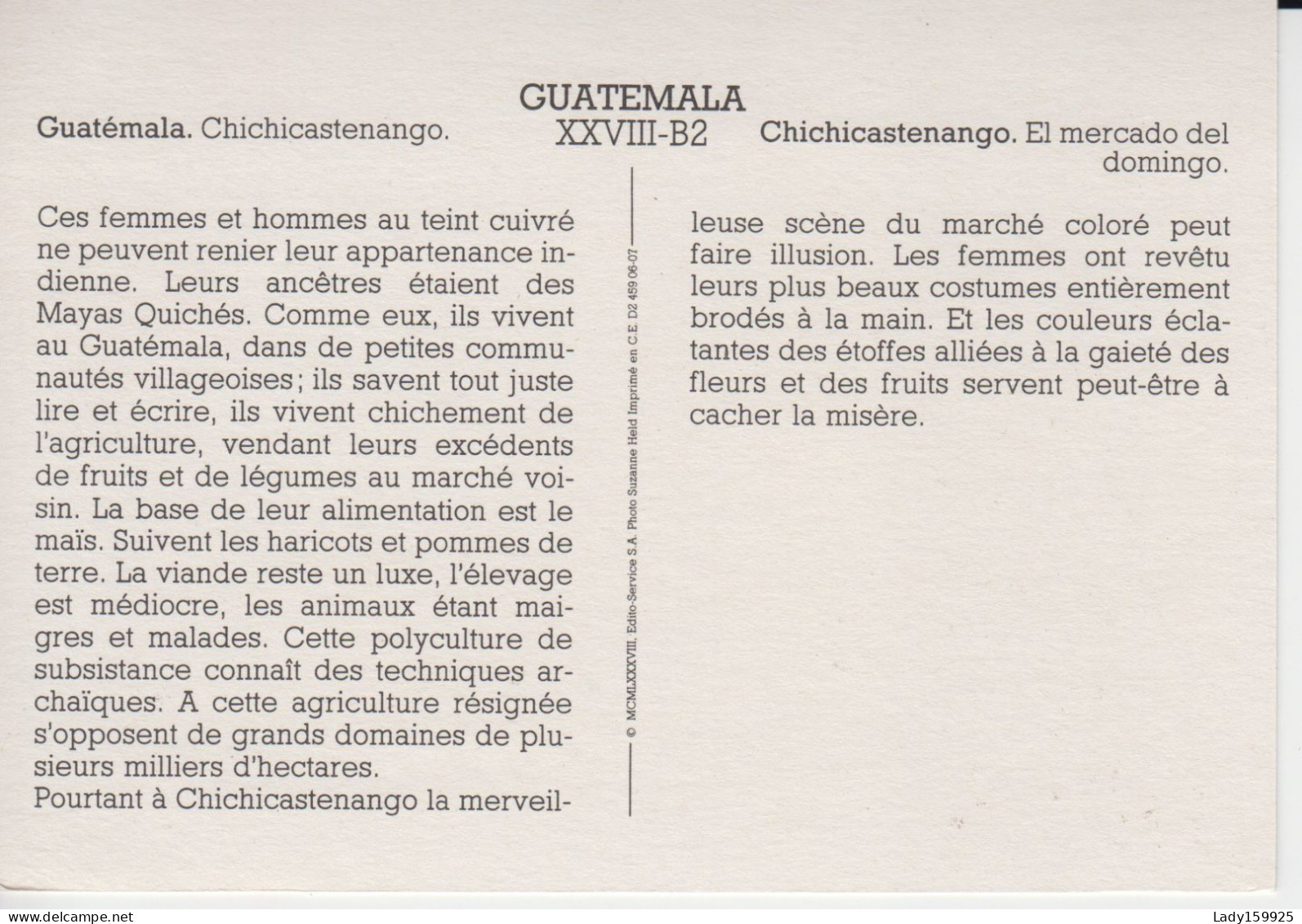 Chichicastenango  El Mercado Domino Guatemala Hommes, Femmes Enfants Origine  Indienne'' Mayas Quichés.''    CM 2 Scans - Guatemala