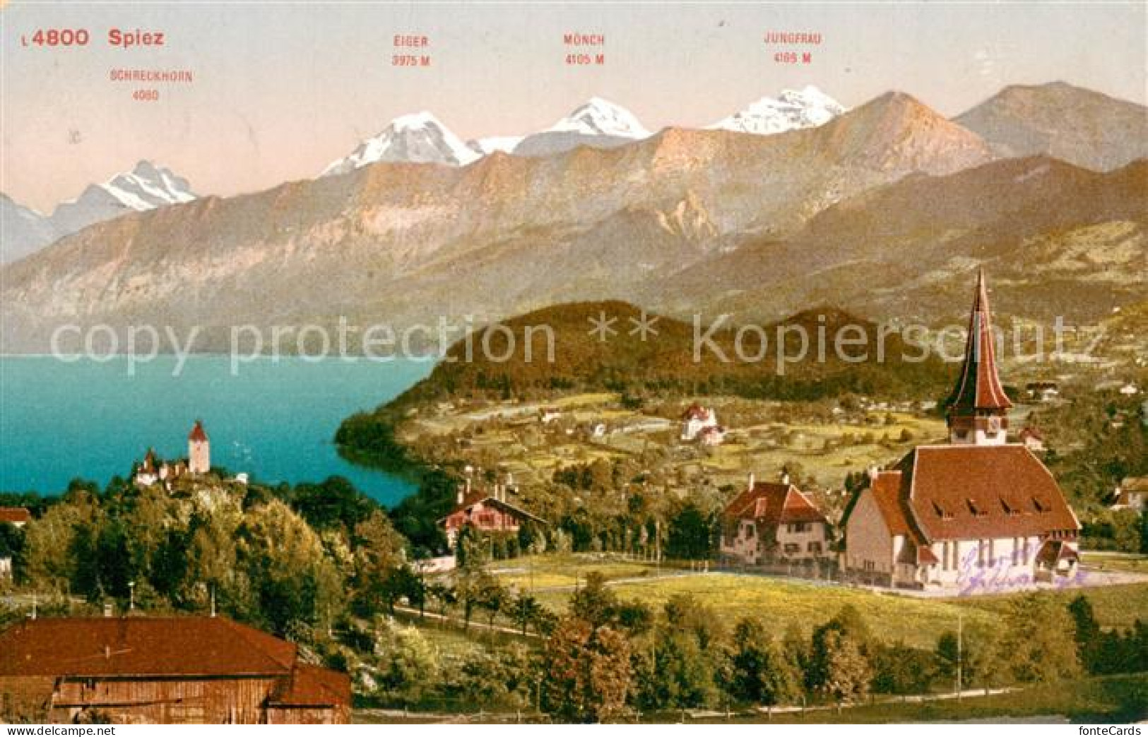 13756761 Spiez Thunersee BE Panorama Kirche Spiez Thunersee BE - Andere & Zonder Classificatie